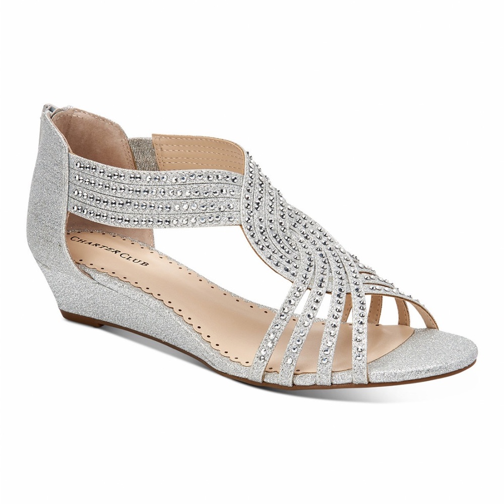Beautiful Ginfur Wedge Evening Sandals